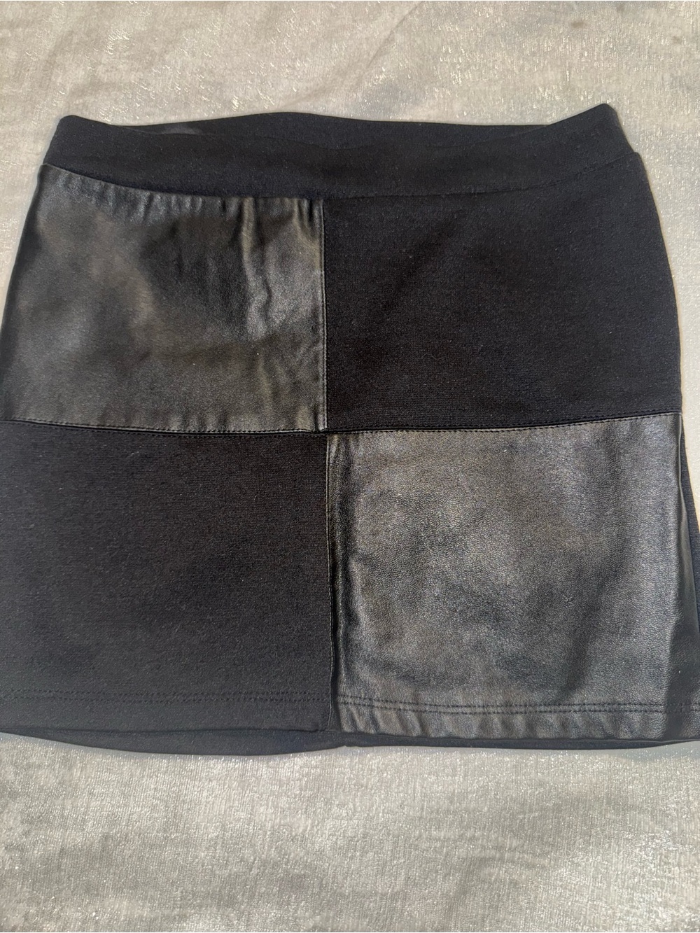 Rue21 Black Patchwork Faux Leather Mini Skirt
